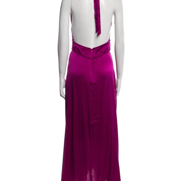 Maje Halter Fushia Rivoine Satin Dress - Picture 8 of 8
